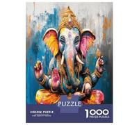 Ganesha Colorful Art 1000 Pezzi Puzzle Classico Divine Spiritual Art Bundle Puzzle Cartone Extra Spesso - Preferito Dai Collezionisti, Relax Mentale, Pause Ufficio, Viaggio E Regali Festivi 38x26cm/10