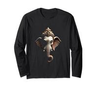 Ganesha Head Hindu Dio Art Maglia a Manica