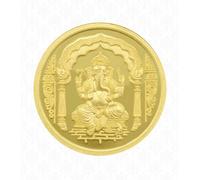 Ganeshji Coin in Pure 24k 99.9 Yellow Gold Certified (1 GRAM)