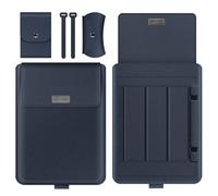 GANGANPRO Laptop Custodia 13-14" con Supporto Compatibile con Microsoft Surface Laptop 5/4/3/2 13.5",MacBook Air/Pro 13.3",Custodia in Pelle PU per Computer Portatili 15-16" - Blu Scuro