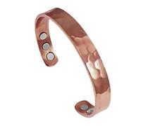 Gangesindia Kada - Braccialetto regolabile in puro rame martellato, unisex, unisex