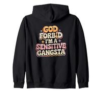 Gangsta retrò Divertente, Dio Non Voglia Che io Sia Un Gangsta sensibile Felpa con Cappuccio