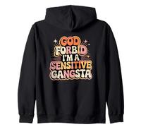 Gangsta retrò Divertente, Dio Non Voglia Che io Sia Un Gangsta sensibile Felpa con Cappuccio