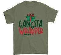 Gangsta Wrapper Divertente Regalo Di Natale Uomo T-Shirt 100% Cotone