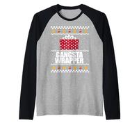 Gangsta Wrapper Ugly Design per Natale Meme Maglia con Maniche Raglan