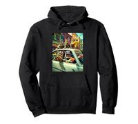 Gangster Cats Street Cat Gang in Auto Meme The Meowfia Crime Felpa con Cappuccio