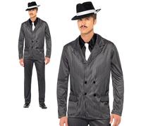 Gangster Costume Gessato Uomo Zoot Suit Vintage 1920s Mafia Vestito