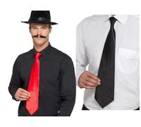 Gangster Cravatta Grande Gatsby Costume Uomo Accessorio 1920s Rosso O Bianco