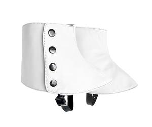 Gangster Spats 20s Stivali In Pelle Da Uomo Snap Spats Stile Vintage Dapper Uomini Ghette Spats Accessori Costume, bianco, Large