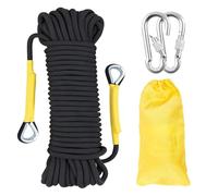Gangying 10mm Corda da Arrampicata Corda per Arrampicata Statica 40m Sicurezza con 2 Moschettone ad Alta Resistenza Carico di Rottura: 1500kg per Alpinismo Fuga Strumenti Salvavita