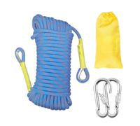 Gangying 14mm Corda da Arrampicata per Arrampicata Statica Corda di Sicurezza 10m con 2 Moschettone ad Alta Resistenza Carico di Rottura: 2800kg per Alpinismo Fuga Strumenti Salvavita Blu