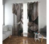 GaNkas Elephant Mother and Child Blackout Tendes Room Darkening Thermal Insulated Grommet Tendes for Bedroom & Living Room 2 Panels H245xB140