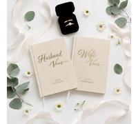 GANKTOWCOY 2 Set His and Hers Wedding Vow Books, 80 Pages, 5.9×4.33Inch