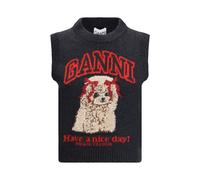 Ganni Black Wool Sleeveles Sweater - S