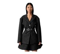 Ganni - Blazer Sartoriale in Lana - - Jackets - Donna - Grigio - S