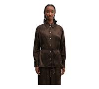 Ganni - Camicia in Raso Jacquard - - Blouses & Shirts - Donna - Marrone - S