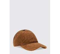 GANNI Cappello da baseball in velluto a coste di cotone con logo ricamato OS Marrone