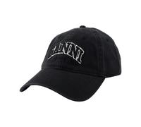 Ganni - Cappello Nero in Cotone Ricamato - - Accessories - Donna - Nero - ONE SIZE