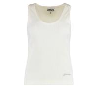 Ganni - Ribbed Tank Top - - Tops - Donna - Bianco - M