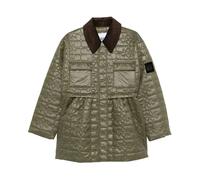 Ganni - Shiny Quilt Midi Jacket w. Flare - - Jackets - Donna - Verde - L