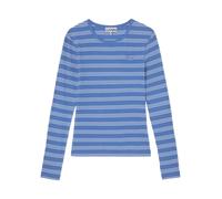 Ganni - Soft Cotton Stripe Rib Longsleeve Top - - Tops - Donna - Blu - S
