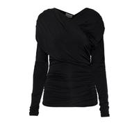 Ganni - Top Drappeggiato a Maniche Lunghe - - Blouses & Shirts - Donna - Nero - S