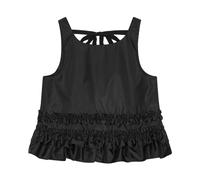 Ganni - Top Nero senza Maniche con Volant - - Tops - Donna - Nero - S