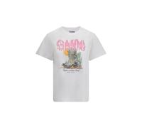 Ganni White Cotton T-Shirt - L
