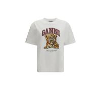 Ganni White Cotton T-Shirt - L