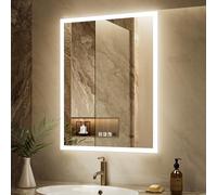 GANPE Specchio da bagno a LED con sensore di movimento e Bluetooth, illuminazione dimmerabile, montaggio a parete, anti-appannamento IP44, impermeabile verticale e orizzontale (70_x_90_cm)