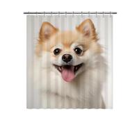 Ganshan Bi Tenda da doccia con cane Spitz in miniatura per il bagno con bel cane cucciolo stampa di animali domestici tende da bagno decorazione per la casa con 12 ganci 188 x 183 cm stile 1