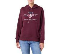 GANT Archive Shield Felpa con Cappuccio, Vino Prugna, S