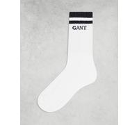 GANT - Calzini sportivi bianchi con logo a righe a contrasto-Bianco 43-45