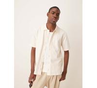 GANT - Camicia a maniche corte regular fit color panna testurizzata-Bianco 58