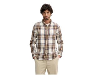 Gant - Camicia a quadri in flanella Windblown - - Shirts - Uomo - Beige - S