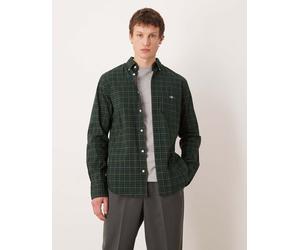 GANT - Camicia classica vestibilità classica elegante in popeline verde a quadri 56