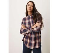 GANT - Camicia comoda in flanella blu navy a quadri 32