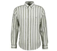 GANT Camicia Da Uomo - Camicia A Strisce In Cotone E Lino, Mix Di Lino E Cotone