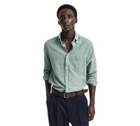 Gant Camicia da Uomo Reg Cotton Linen, Woody Green, XL