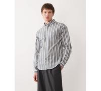 GANT - Camicia elegante vestibilità classica in popeline verde a righe 56