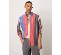 Gant - Camicia in seersucker oversize a righe multicolore 56