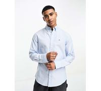 GANT - Camicia Oxford slim fit azzurra con logo-Blu 62