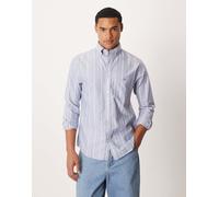 GANT - Camicia Oxford vestibilità classica blu a righe con logo 50