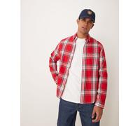 GANT - Camicia regular fit in flanella rossa a quadri-Rosso 46