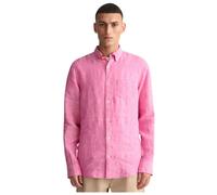 Gant - Camicia Regular in Lino con Logo Ricamato - - Shirts - Uomo - Rosa - S