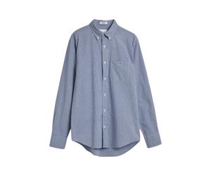 Gant - Camicia Regular Poplin Micro Gingham - - Shirts - Uomo - Blu - L