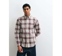 GANT - Camicia vestibilità classica in popeline bordeaux a quadri-Rosso 56