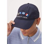 GANT - Cappellino blu navy con logo USA e bandiere One Size