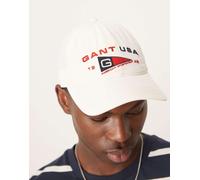 GANT - Cappellino con visiera color crema con logo "USA" e bandiera-Bianco One Size