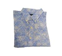 Gant Capri Blu Jacquard Foglia Stampa Aderente Camicia Button Down 364132 Size M